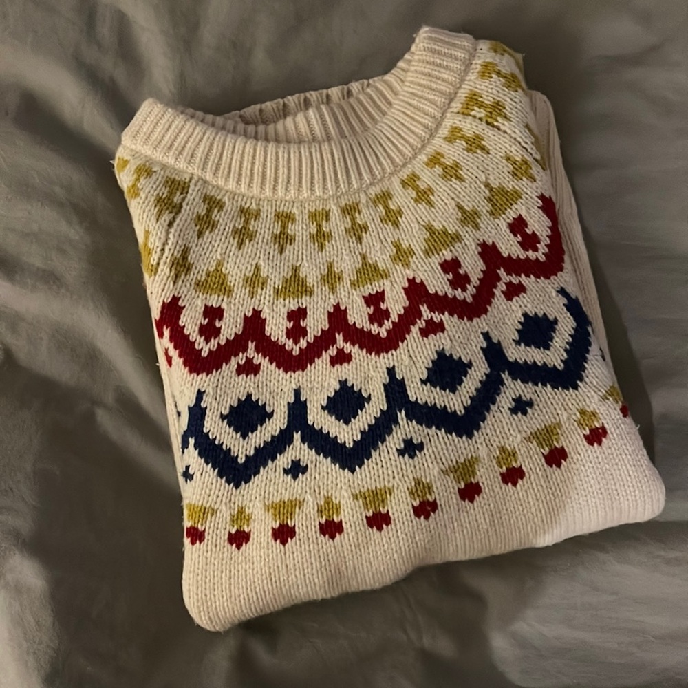 J. Crew sweatshirt holiday pattern